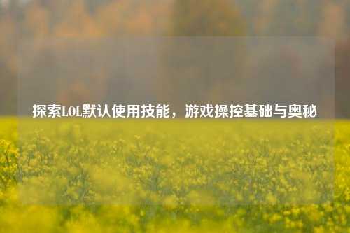 探索LOL默认使用技能，游戏操控基础与奥秘