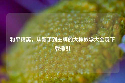 和平精英，从新手到王牌的大神教学大全及下载指引